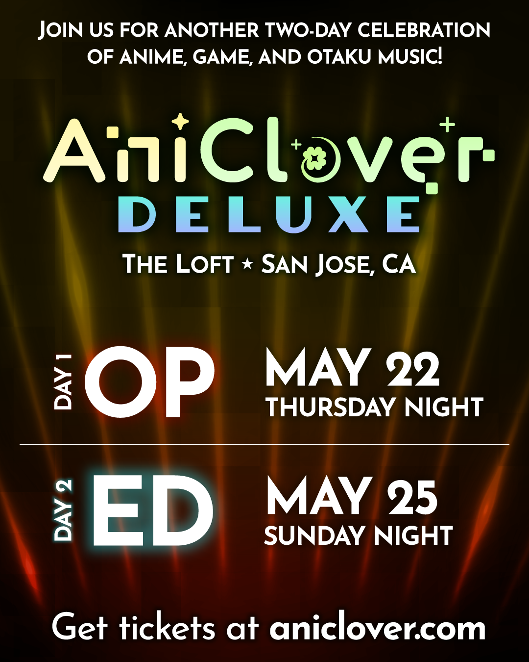 AniCLover Deluxe @ The Loft | Thu & Sun, May 22 & 25@ DNA Lounge Apr 21